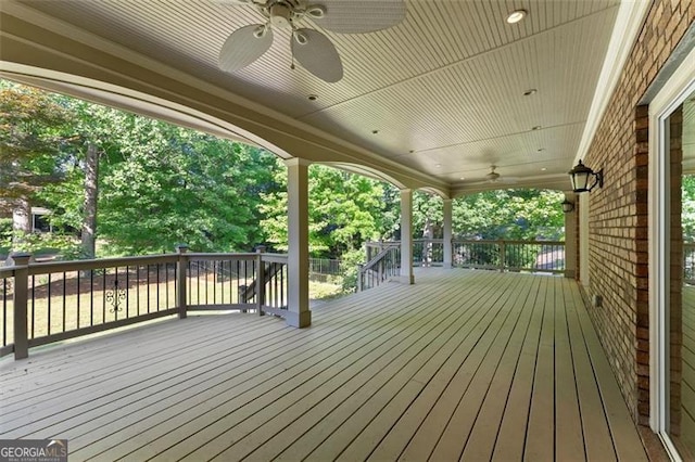 5816 Chamblee Dunwoody, Atlanta, GA 30338 - wooden deck with a ceiling fan