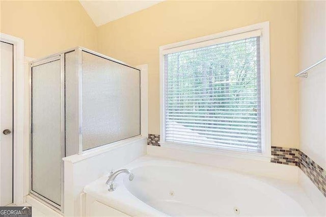 5065 Hickory Hills Dr, Woodstock, GA 30188 - full bath with a shower stall and a tub with jets
