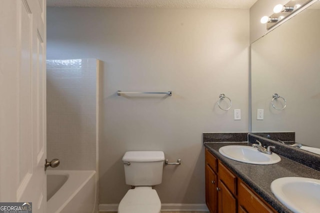 3531 Brookstone Way, Union City, GA 30291 - full bath with double vanity, a textured ceiling, and toilet