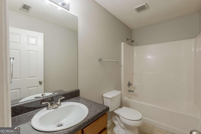 3531 Brookstone Way, Union City, GA 30291 - bathroom featuring toilet, a textured ceiling, vanity, and shower / tub combination