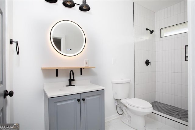 994 Byron Dr SW, Atlanta, GA 30310 - bathroom with tiled shower, toilet, vanity, and marble finish flooring