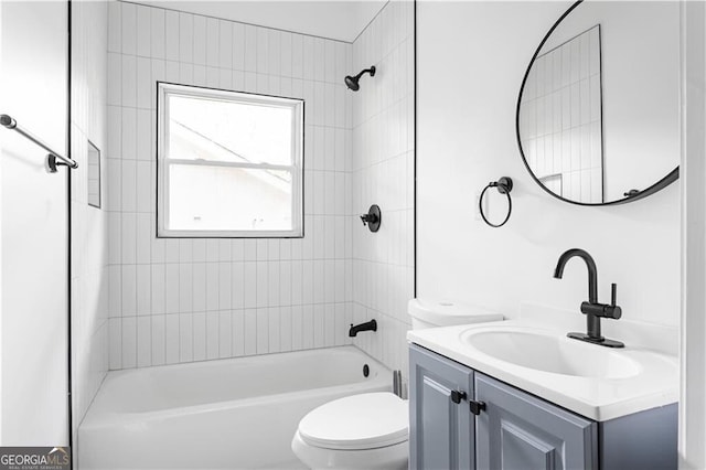 994 Byron Dr SW, Atlanta, GA 30310 - bathroom featuring toilet, shower / bathtub combination, and vanity