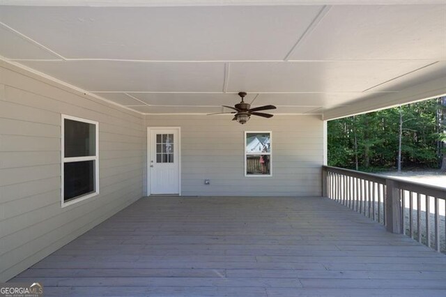 deck featuring ceiling fan