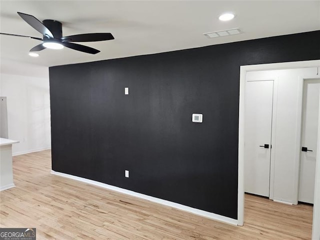 775 Lee Andrews Ave, Atlanta, GA 30315 - unfurnished room featuring ceiling fan, light wood-style flooring, baseboards, and recessed lighting