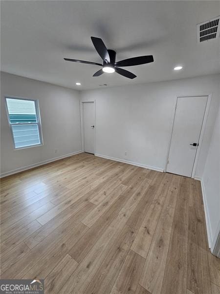 775 Lee Andrews Ave, Atlanta, GA 30315 - spare room with a ceiling fan, light wood finished floors, baseboards, and recessed lighting