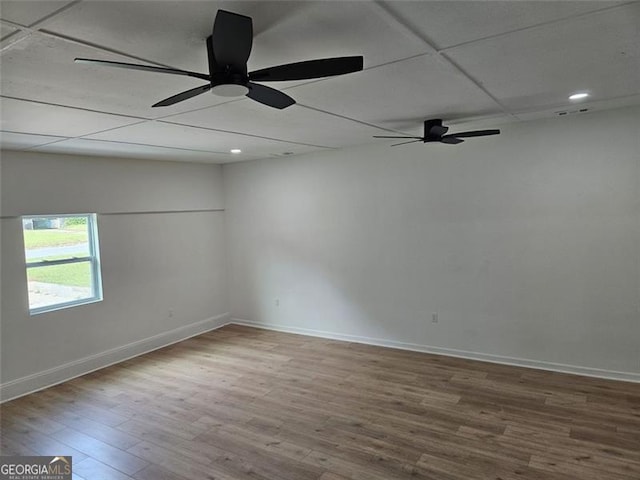 775 Lee Andrews Ave, Atlanta, GA 30315 - empty room with wood finished floors, recessed lighting, baseboards, and ceiling fan