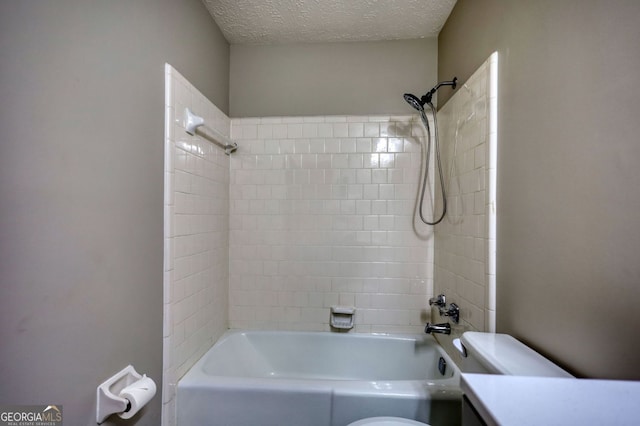 3311 Creek Hollow Dr, Marietta, GA 30062 - bathroom featuring  shower combination, vanity, and a textured ceiling