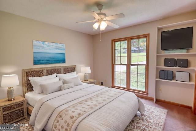 3311 Creek Hollow Dr, Marietta, GA 30062 - bedroom with carpet, multiple windows, and a ceiling fan