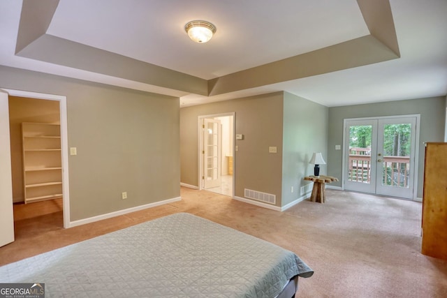 3311 Creek Hollow Dr, Marietta, GA 30062 - carpeted bedroom featuring access to outside, a walk in closet, and french doors