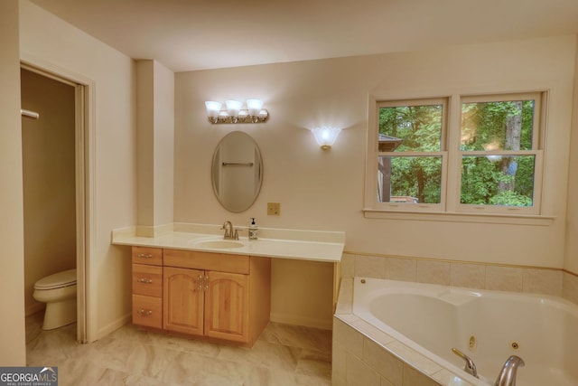 3311 Creek Hollow Dr, Marietta, GA 30062 - full bathroom featuring a jetted tub and vanity
