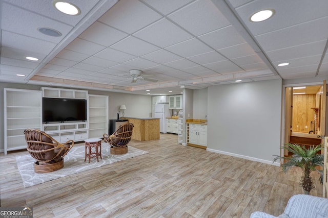 3311 Creek Hollow Dr, Marietta, GA 30062 - living area with light wood-style floors and ceiling fan