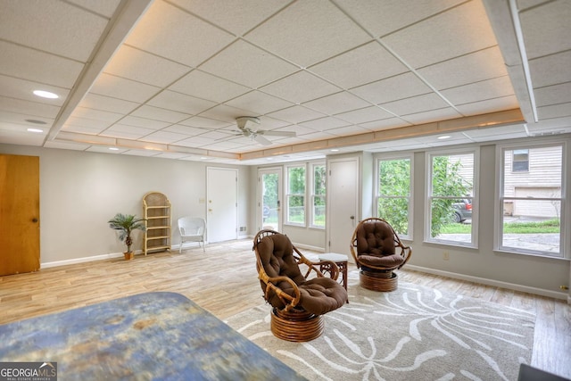 3311 Creek Hollow Dr, Marietta, GA 30062 - living area with wood finished floors and ceiling fan