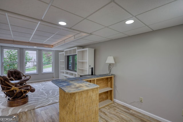 3311 Creek Hollow Dr, Marietta, GA 30062 - bar with light wood-type flooring, recessed lighting, and a drop ceiling