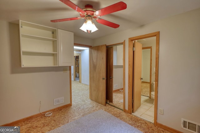 3311 Creek Hollow Dr, Marietta, GA 30062 - unfurnished bedroom with ensuite bathroom, a ceiling fan, and a closet