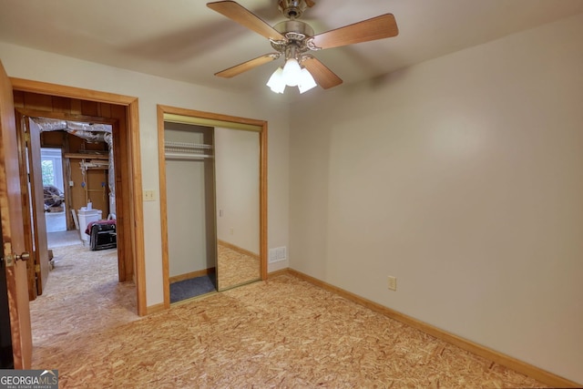 3311 Creek Hollow Dr, Marietta, GA 30062 - unfurnished bedroom featuring carpet flooring, a closet, and ceiling fan
