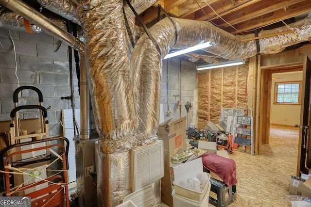 3311 Creek Hollow Dr, Marietta, GA 30062 - basement with concrete block wall
