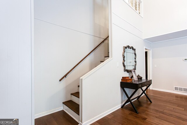 1700 Jimmy Daniel Rd, Watkinsville, GA 30677 - stairway with wood finished floors and baseboards