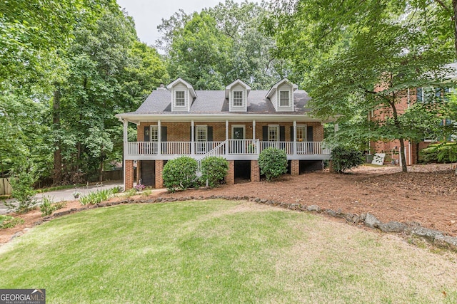 4314 Arbor Bridge Ct, Marietta, GA 30066 - cape cod-style house with brick siding, covered porch, and a front lawn