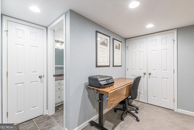 4314 Arbor Bridge Ct, Marietta, GA 30066 - office with baseboards and recessed lighting