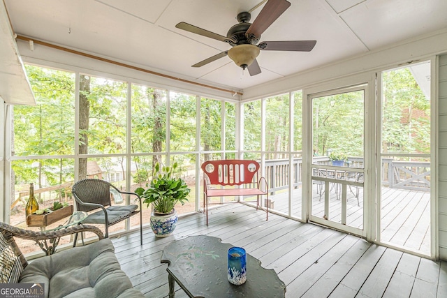 4314 Arbor Bridge Ct, Marietta, GA 30066 - sunroom featuring a ceiling fan and healthy amount of natural light