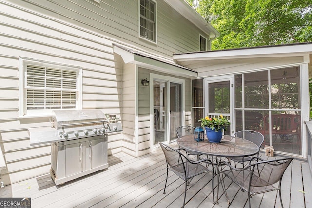 4314 Arbor Bridge Ct, Marietta, GA 30066 - deck featuring outdoor dining area and a grill