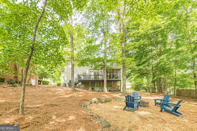 4314 Arbor Bridge Ct, Marietta, GA 30066 - view of yard with a wooden deck