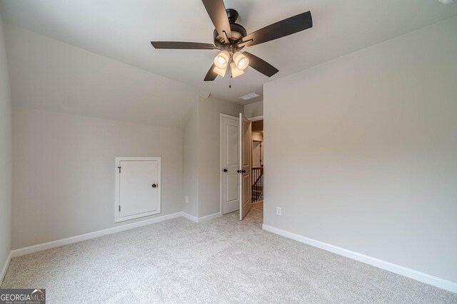 1482 Alcovy Station Rd, Covington, GA 30014 - bonus room featuring light carpet, baseboards, a ceiling fan, and vaulted ceiling
