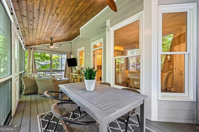 3232 Cates Ave NE, Brookhaven, GA 30319 - sunroom with a ceiling fan, healthy amount of natural light, and lofted ceiling