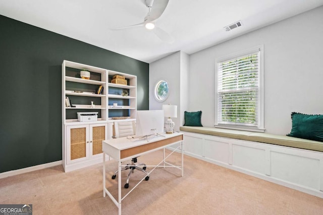3232 Cates Ave NE, Brookhaven, GA 30319 - office area featuring light colored carpet and a ceiling fan