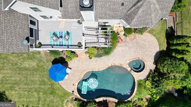 3740 Duckcove Way, Cumming, GA 30041 - aerial view of a pool area