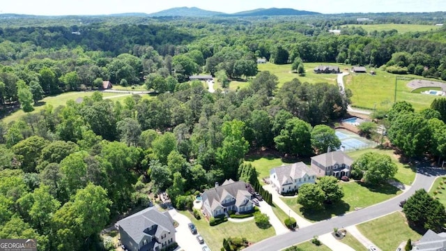 bird's eye view of a heavily wooded area