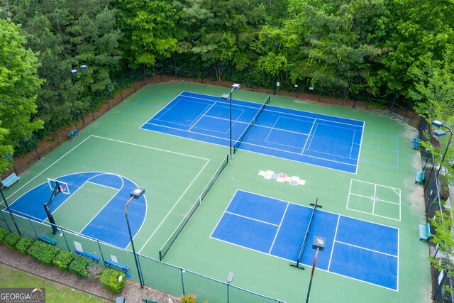 301 Silver Spring St, Dallas, GA 30157 - view of sport court featuring a tennis court and fence
