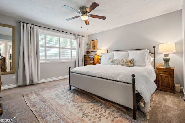 120 Biscayne Dr NW Unit C13, Atlanta, GA 30309 - carpeted bedroom with a ceiling fan, baseboards, and a textured ceiling
