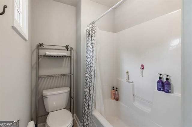 143 Treadstone Ln, Dallas, GA 30132 - bathroom featuring toilet and shower / bath combo