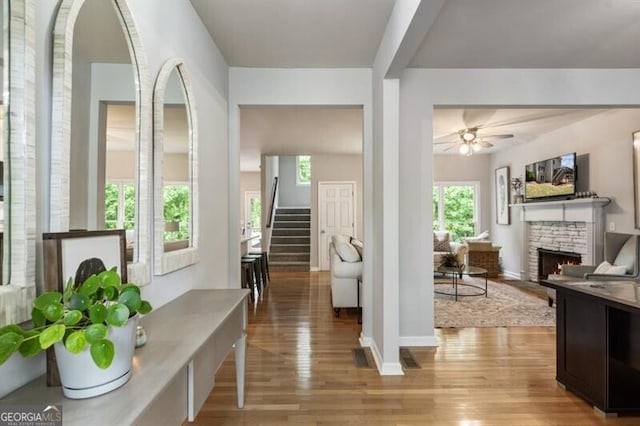 143 Treadstone Ln, Dallas, GA 30132 - hall featuring light wood-style floors and stairway