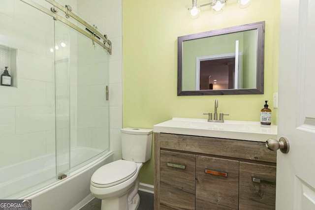 5888 Cobblestone Creek Cir, Mableton, GA 30126 - full bathroom featuring toilet, vanity, and bath / shower combo with glass door