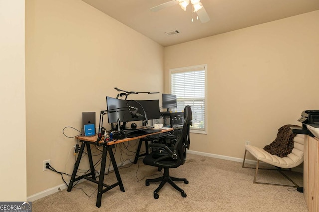 5888 Cobblestone Creek Cir, Mableton, GA 30126 - carpeted office featuring ceiling fan and baseboards