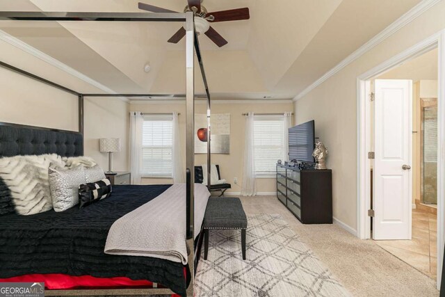 5888 Cobblestone Creek Cir, Mableton, GA 30126 - bedroom featuring light carpet, crown molding, and baseboards