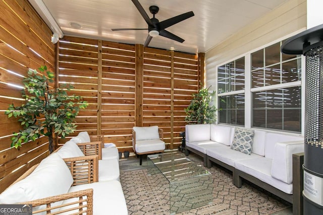 5888 Cobblestone Creek Cir, Mableton, GA 30126 - view of patio / terrace with outdoor lounge area and ceiling fan