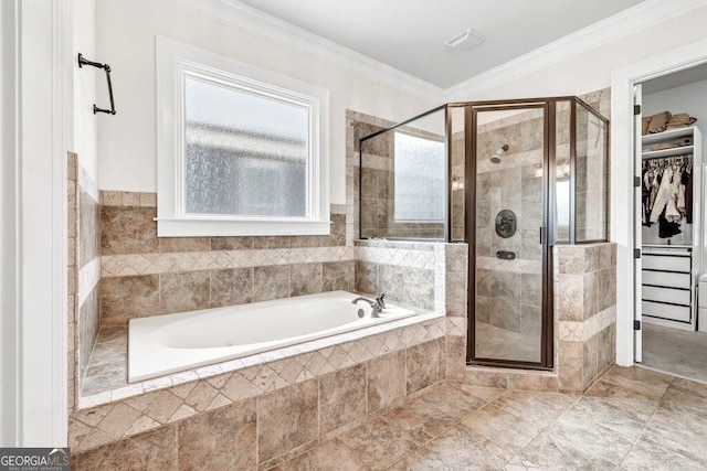 5461 Autumn Flame Dr, Braselton, GA 30517 - bathroom with a bath, a shower stall, and a spacious closet