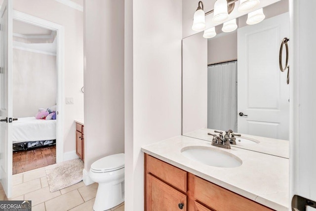 5461 Autumn Flame Dr, Braselton, GA 30517 - ensuite bathroom featuring vanity, toilet, and tile patterned flooring
