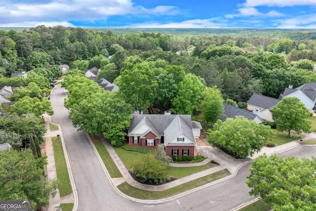 drone / aerial view of a forest