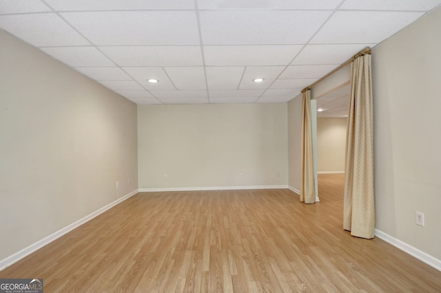 323 Newfield Way, Peachtree City, GA 30269 - unfurnished room featuring a drop ceiling, light wood-style flooring, baseboards, and recessed lighting