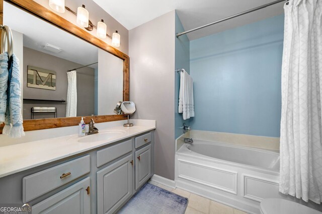 164 Stoneforest Dr, Woodstock, GA 30189 - bathroom with vanity and tile patterned floors
