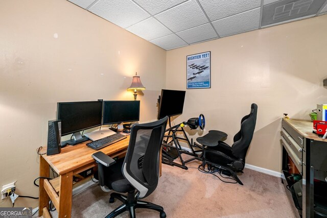 164 Stoneforest Dr, Woodstock, GA 30189 - office space with a drop ceiling and light colored carpet