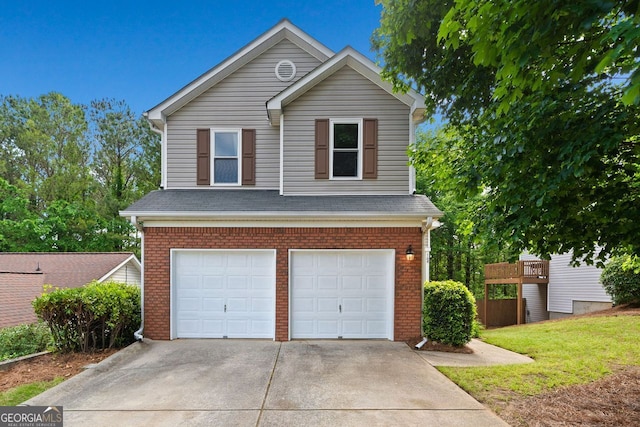 164 Stoneforest Dr, Woodstock, GA 30189 - traditional home featuring a garage, driveway, brick siding, and a front yard