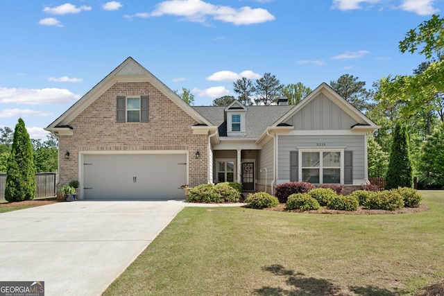 3219 Blackshear Dr, Marietta, GA 30060 - craftsman-style home with board and batten siding, driveway, an attached garage, and brick siding
