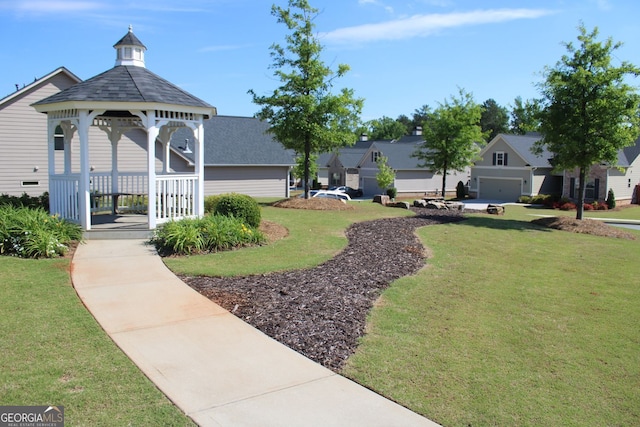 3219 Blackshear Dr, Marietta, GA 30060 - view of community with a gazebo, a lawn, and a residential view