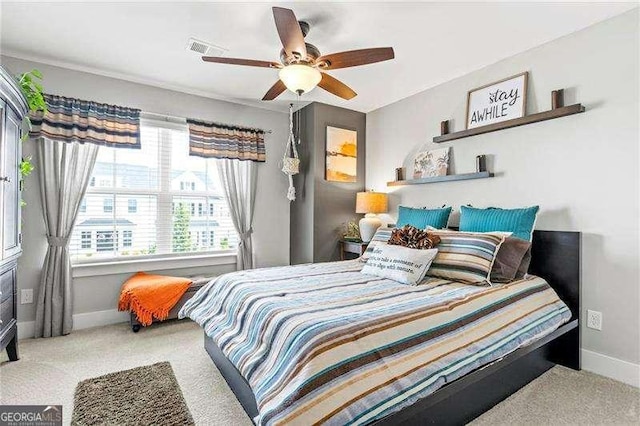1700 Prospect Way, Conyers, GA 30094 - carpeted bedroom featuring baseboards and ceiling fan