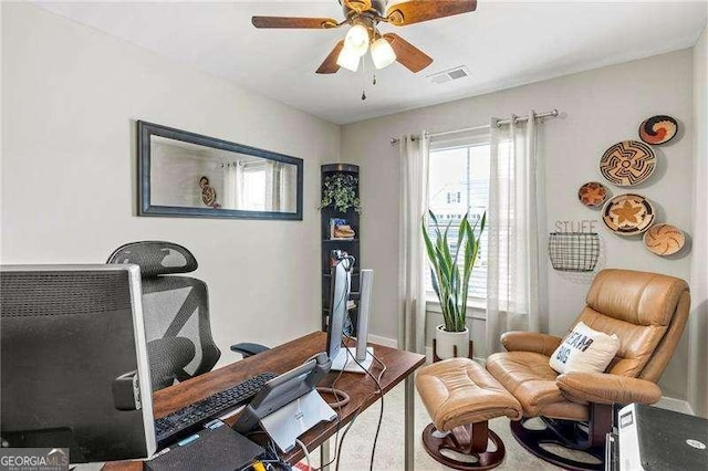 1700 Prospect Way, Conyers, GA 30094 - workout room featuring a ceiling fan and baseboards
